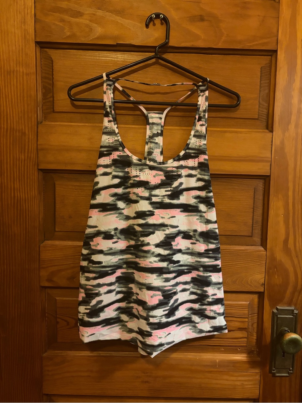 Lululemon Sleeveless Racerback Tank Top in Pink, Black & White size M activewear